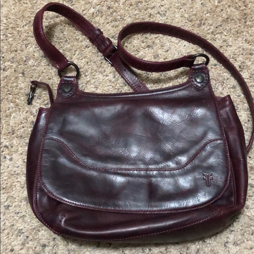 Frye Aubergine Leather Crossbody Bag